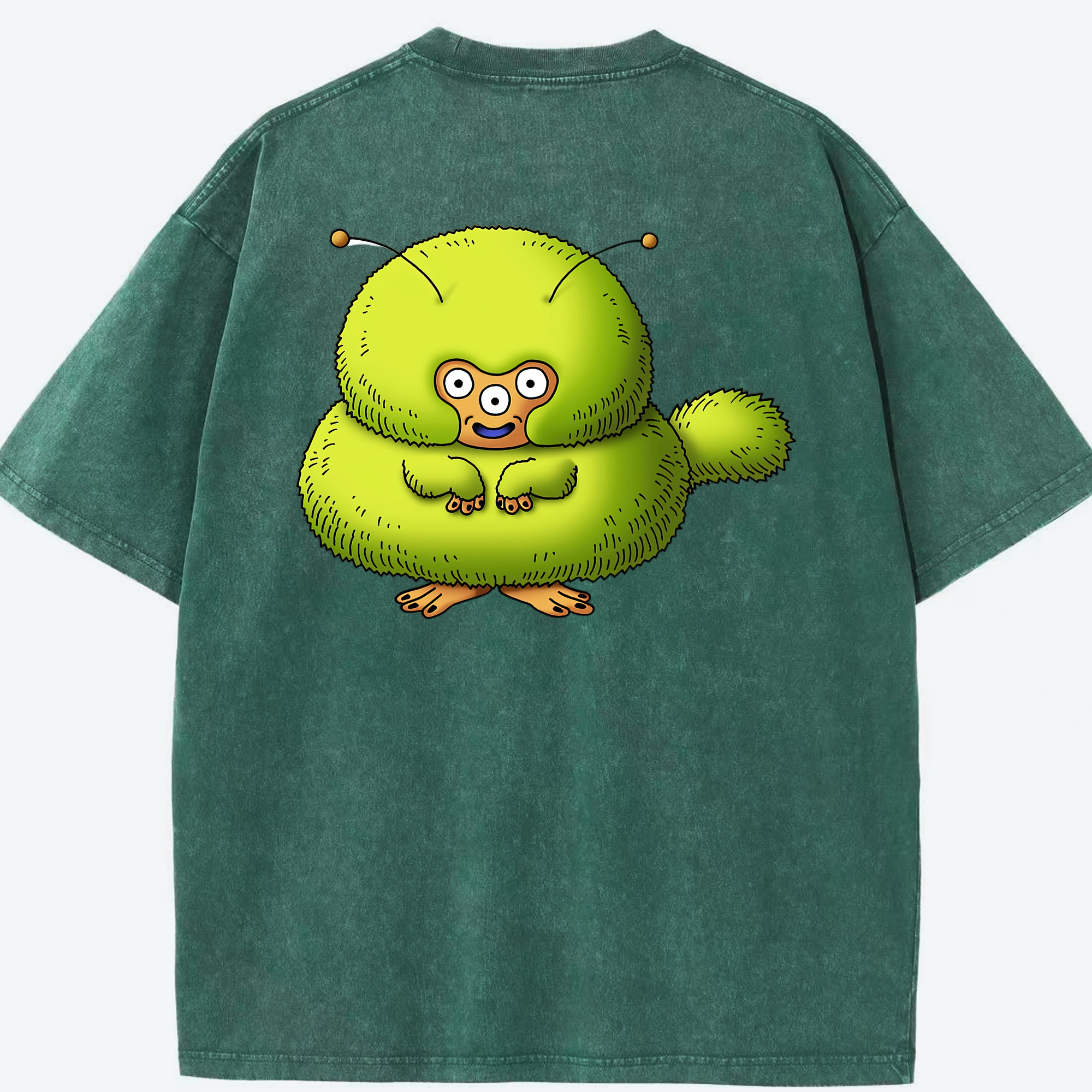 （画像用） ドラゴンクエスト Doragon Kuesuto Dragon Quest 綿100% ヴィンテージ風 半袖Tシャツ（背面プリント）